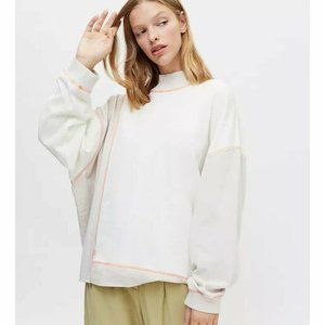 Urban Outfitters BDG Colorblock Cotton Long Sleeve Boyfriend Tee White Small